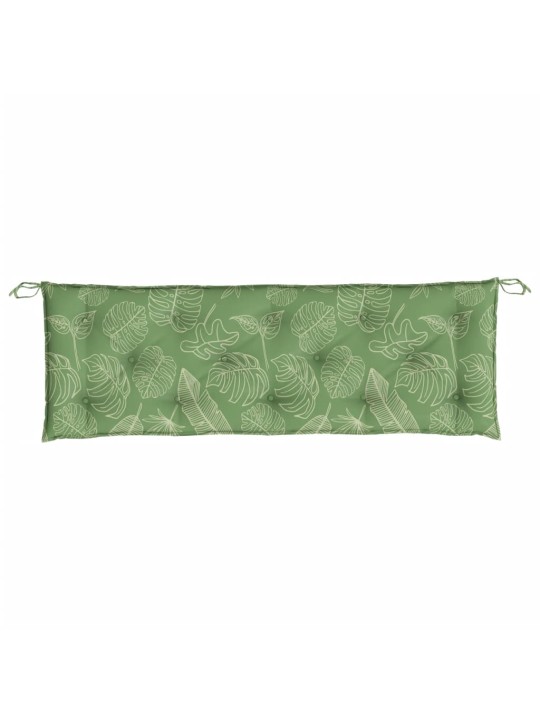 Podušky na zahradní lavici 2 ks vzor listů 150x50x7 cm textil