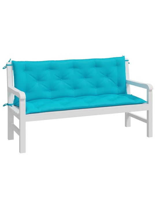 Podušky na zahradní lavici 2 ks tyrkysové 150x50x7 cm textil