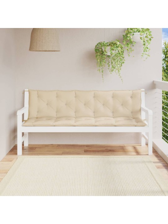 Podušky na zahradní lavici 2 ks béžová 180x50x7cm látka oxford
