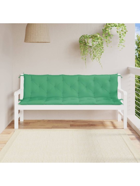 Podušky na zahradní lavici 2 ks zelené 180x50x7 cm látka oxford