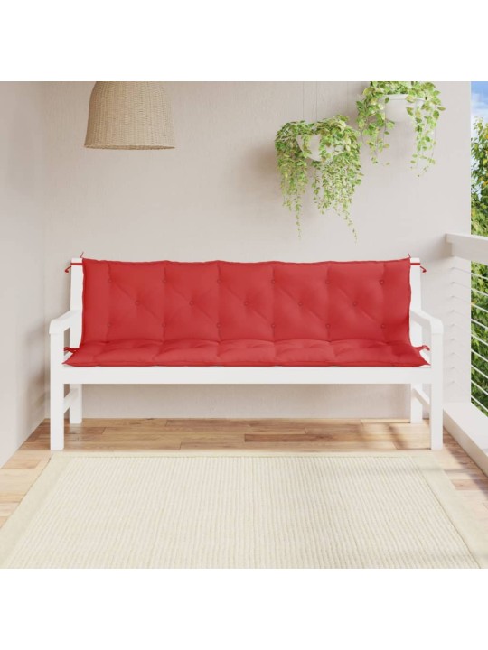 Podušky na zahradní lavici 2 ks červené 180x50x3cm látka oxford