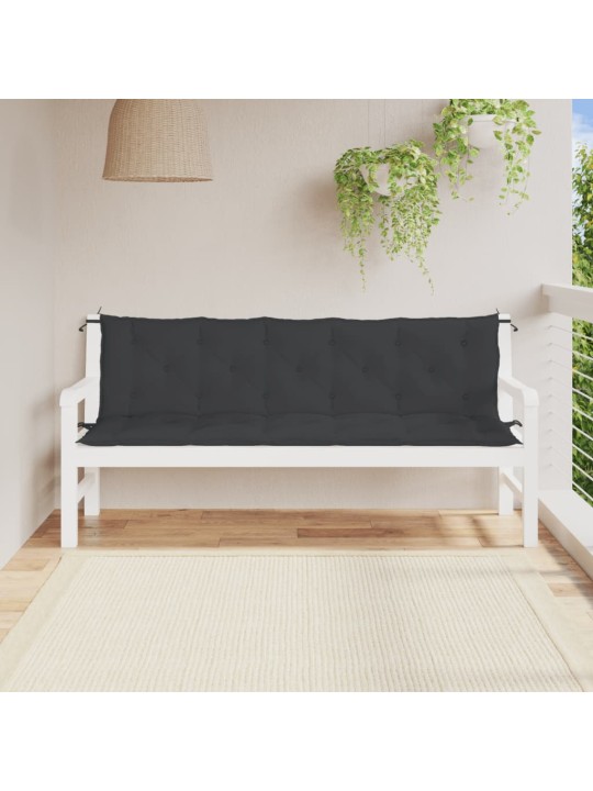 Podušky na zahradní lavici 2 ks černé 180x50x7cm látka oxford