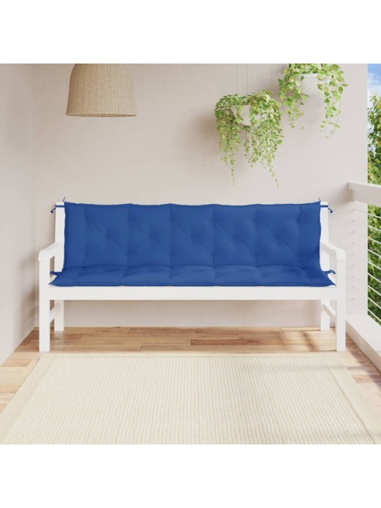 Podušky na zahradní lavici 2 ks modré 180x50x7cm látka oxford