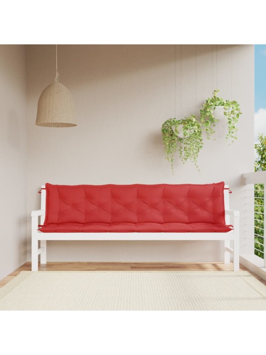 Podušky na zahradní lavici 2 ks červené 200x50x3cm látka oxford