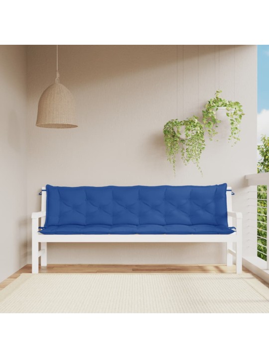Podušky na zahradní lavici 2 ks modré 200x50x7cm látka oxford