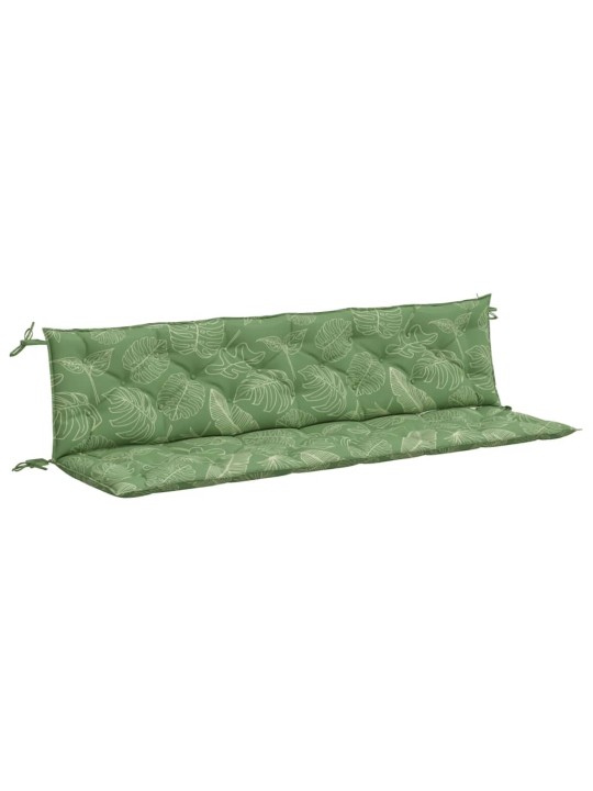 Podušky na zahradní lavici 2 ks vzor listů 200x50x7 cm textil