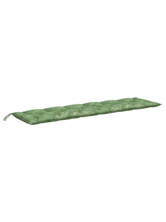 Podušky na zahradní lavici 2 ks vzor listů 200x50x7 cm textil