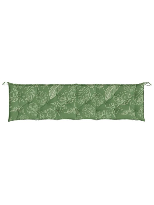 Podušky na zahradní lavici 2 ks vzor listů 200x50x7 cm textil