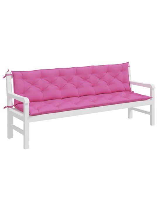 Podušky na zahradní lavici 2 ks růžové 200 x 50 x 7 cm textil