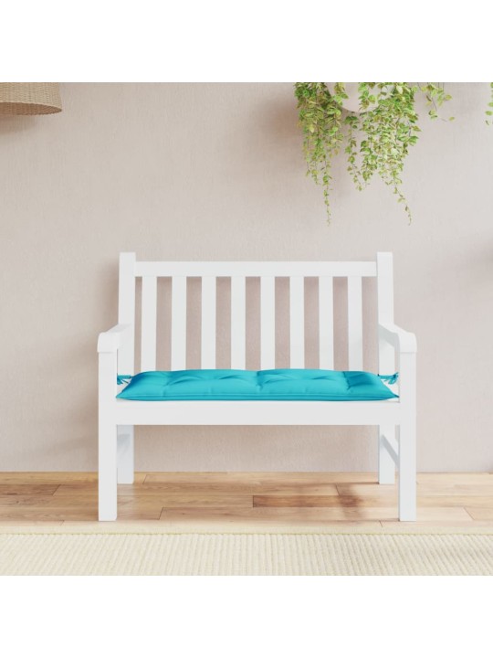 Poduška na zahradní lavici tyrkysová 110 x 50 x 7 cm textil