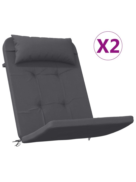 Podušky na židli Adirondack 2 ks antracitové oxfordská látka