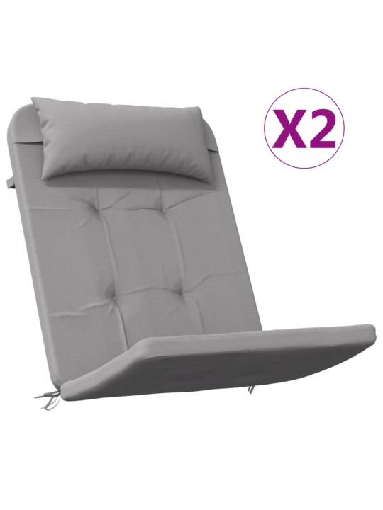 Podušky na židli Adirondack 2 ks šedé oxfordská látka