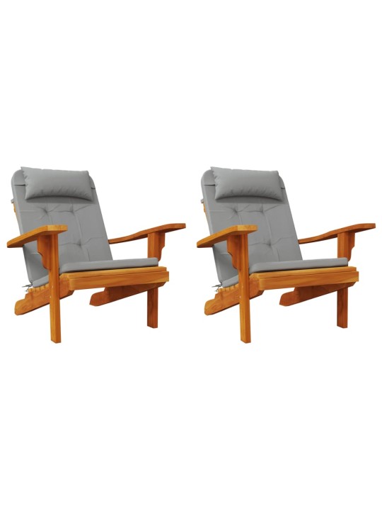 Podušky na židli Adirondack 2 ks šedé oxfordská látka