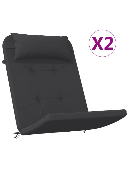 Podušky na židli Adirondack 2 ks černé oxfordská látka