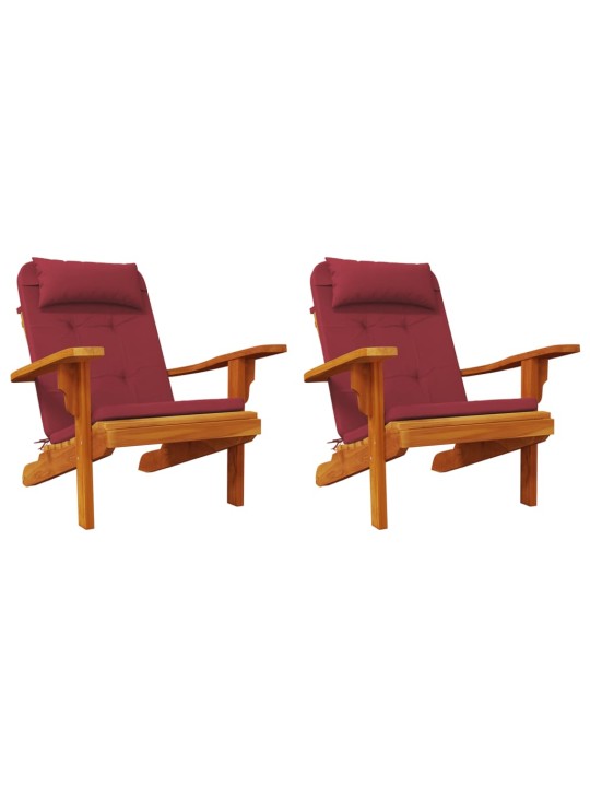Podušky na židli Adirondack 2 ks vínové oxfordská látka