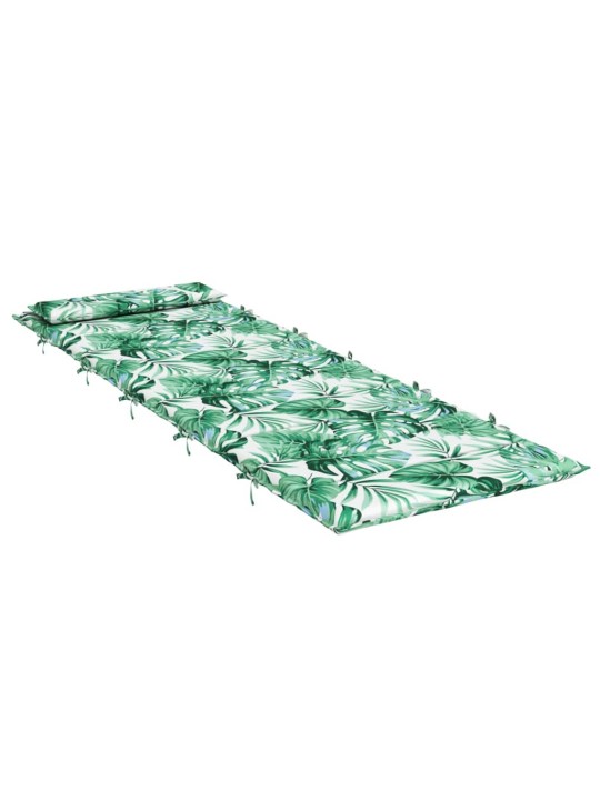 Poduška na lehátko vzor listů 180x60x4 cm oxfordská látka