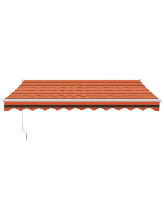 Zatahovací markýza oranžová a hnědá 3 x 2,5 m textil a hliník