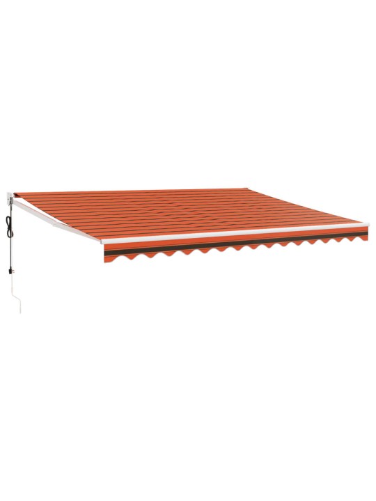 Automatická zatahovací markýza oranžová a hnědá 4,5 x 3 m