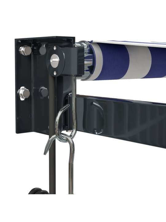 Automatická zatahovací markýza modrá a bílá 3,5 x 2,5 m
