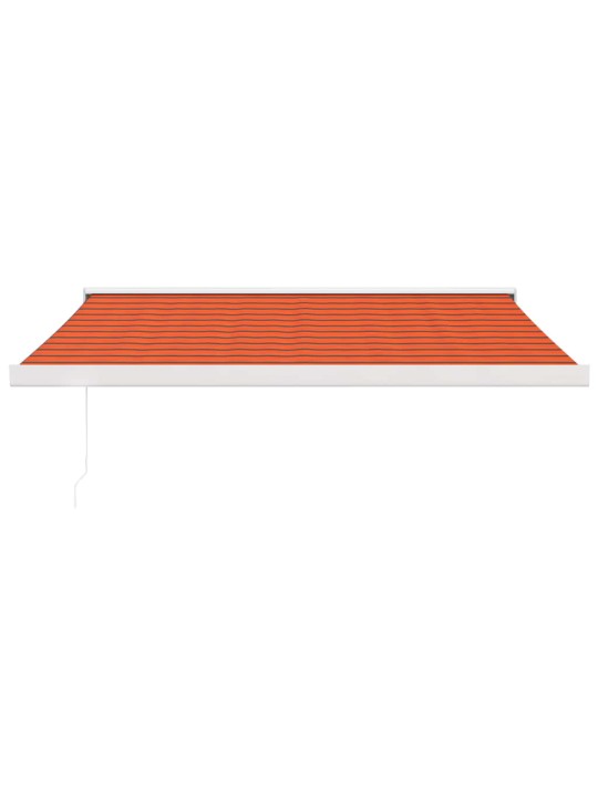 Zatahovací markýza oranžová a hnědá 3 x 2,5 m textil a hliník
