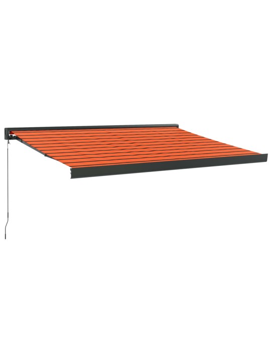 Zatahovací markýza oranžová a hnědá 3 x 2,5 m textil a hliník