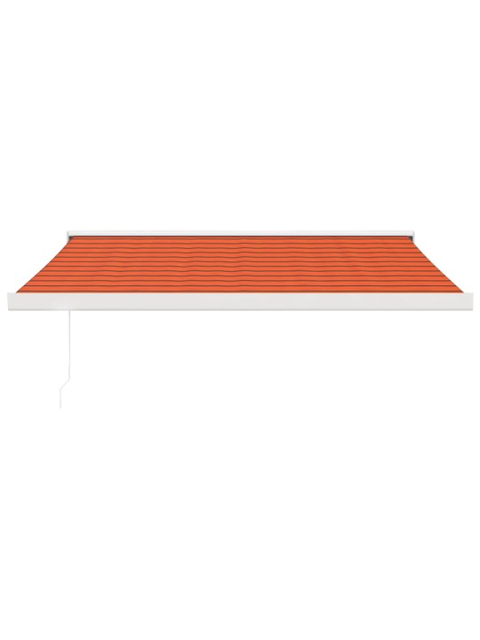 Zatahovací markýza oranžová a hnědá 3 x 2,5 m textil a hliník