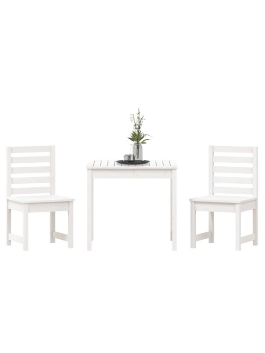 3dílný zahradní bistro set bílý masivní borové dřevo