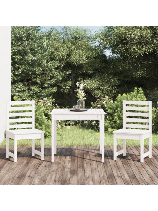 3dílný zahradní bistro set bílý masivní borové dřevo