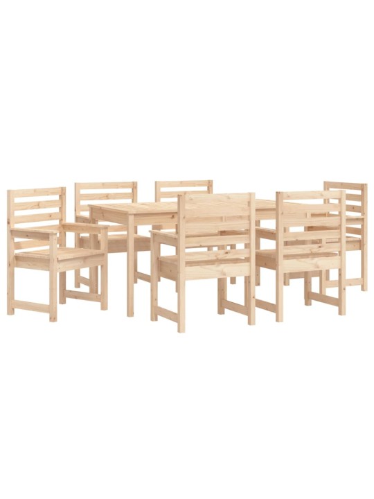 7dílný zahradní jídelní set masivní borové dřevo