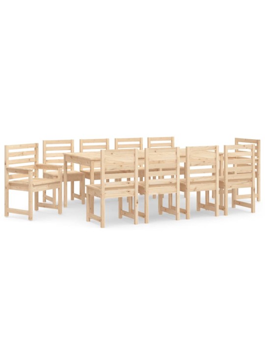 11dílný zahradní jídelní set masivní borové dřevo