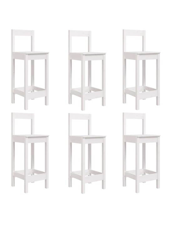 7dílný zahradní barový set bílý masivní borové dřevo