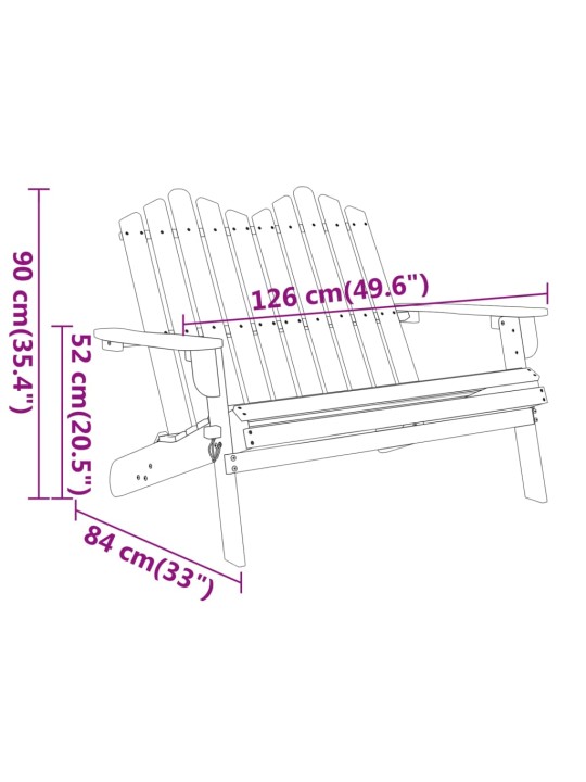 Zahradní lavice Adirondack 126 cm masivní akáciové dřevo