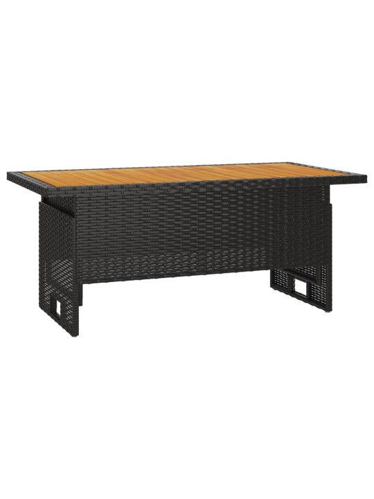 Zahradní stůl černý 100x50x43/63 cm masivní akácie a polyratan