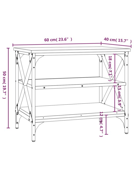 TV skříňka kouřový dub 60 x 40 x 50 cm kompozitní dřevo