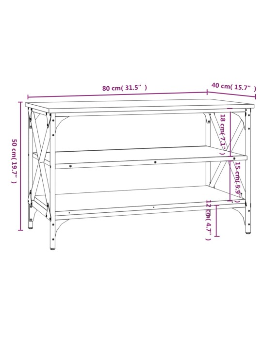 TV skříňka kouřový dub 80 x 40 x 50 cm kompozitní dřevo