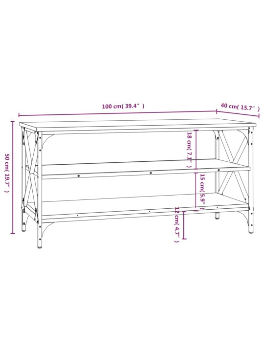 TV skříňka kouřový dub 100 x 40 x 50 cm kompozitní dřevo