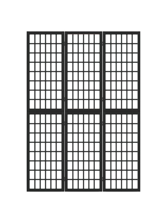 Skládací 3dílný paraván v japonském stylu 120 x 170 cm černý