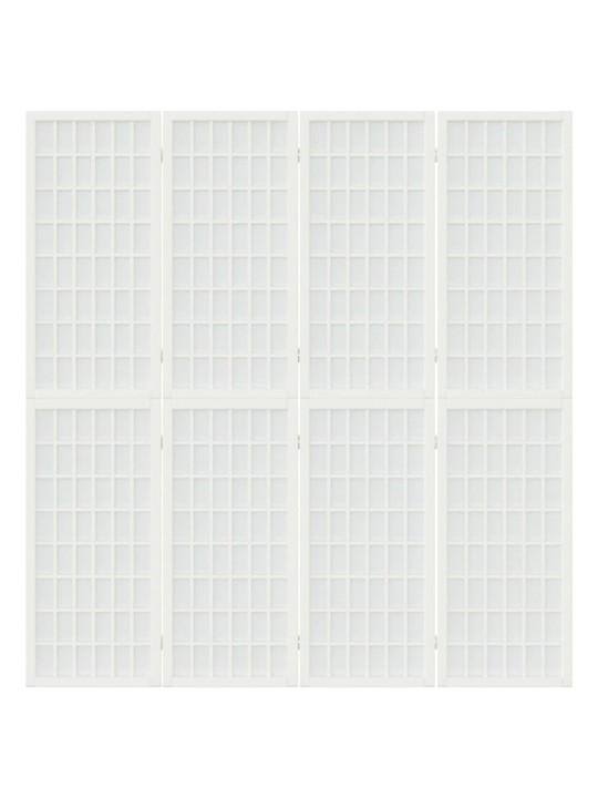 Skládací 4dílný paraván v japonském stylu 160 x 170 cm bílý