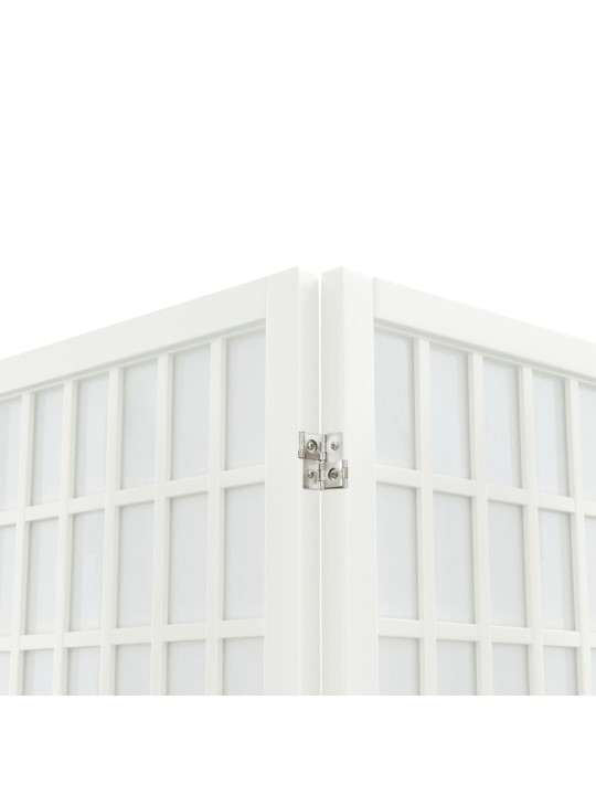 Skládací 6dílný paraván v japonském stylu 240 x 170 cm bílý