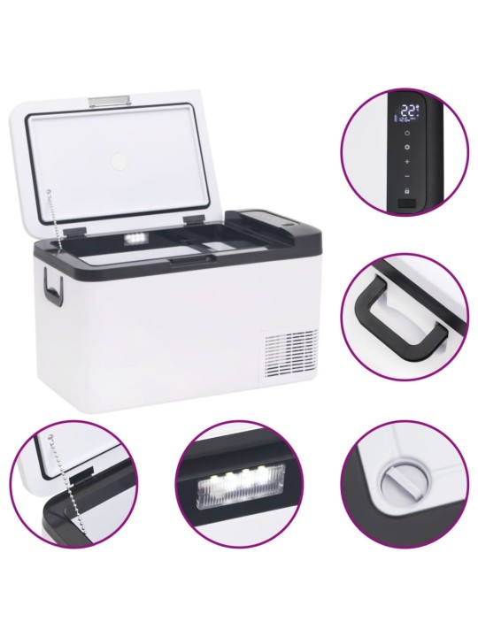 Chladicí box s rukojetí černý a bílý 18 l PP a PE