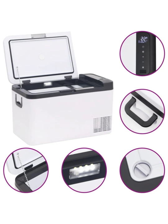 Chladicí box s rukojetí černý a bílý 18 l PP a PE