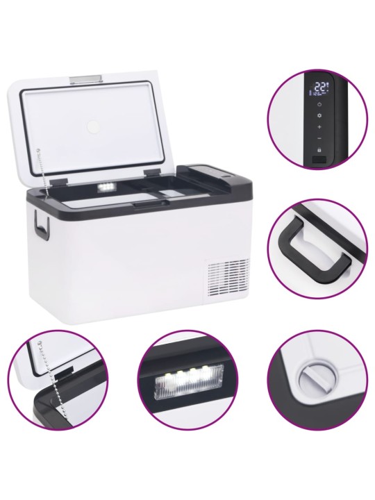 Chladicí box s rukojetí černý a bílý 25 l PP a PE