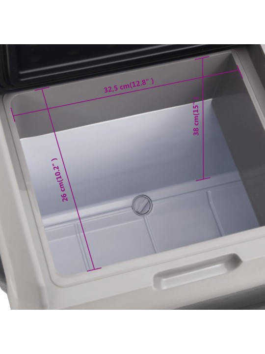 Chladicí box s kolečky a rukojetí černý a šedý 40 l PP