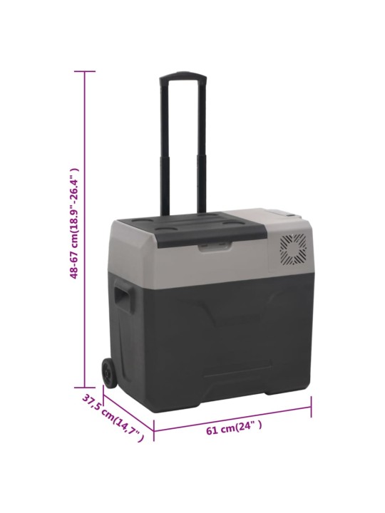 Chladicí box s kolečky a rukojetí černý a šedý 40 l PP