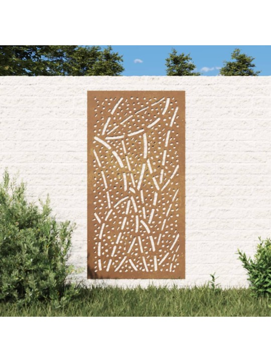 Zahradní nástěnná dekorace 105 x 55 cm cortenová ocel List