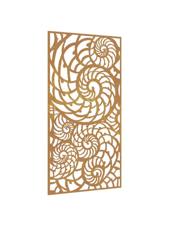 Zahradní nástěnná dekorace 105 x 55 cm cortenová ocel Ulita