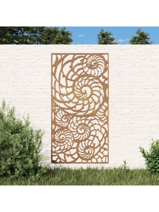 Zahradní nástěnná dekorace 105 x 55 cm cortenová ocel Ulita