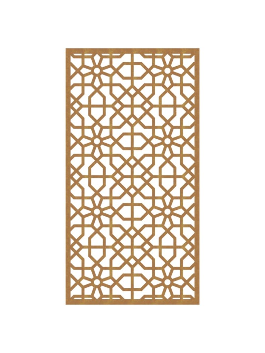 Zahradní nástěnná dekorace 105 x 55 cm corten Maurský design