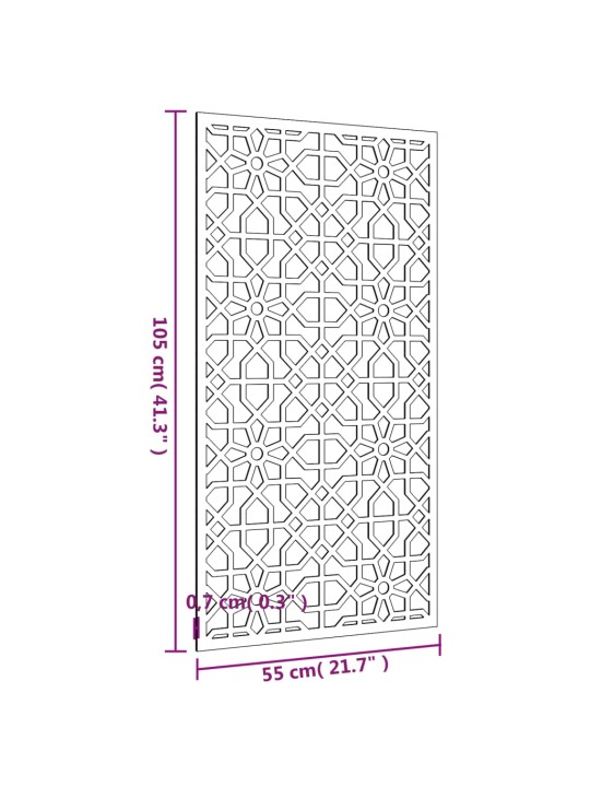 Zahradní nástěnná dekorace 105 x 55 cm corten Maurský design
