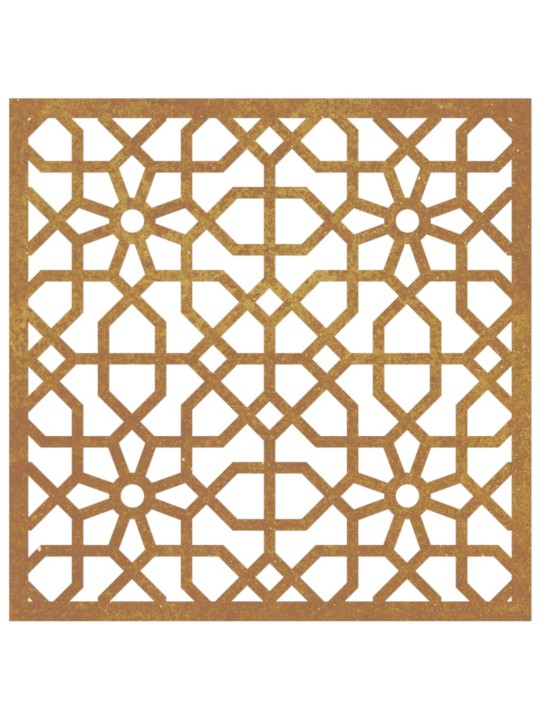 Zahradní nástěnná dekorace 55 x 55 cm corten Maurský design